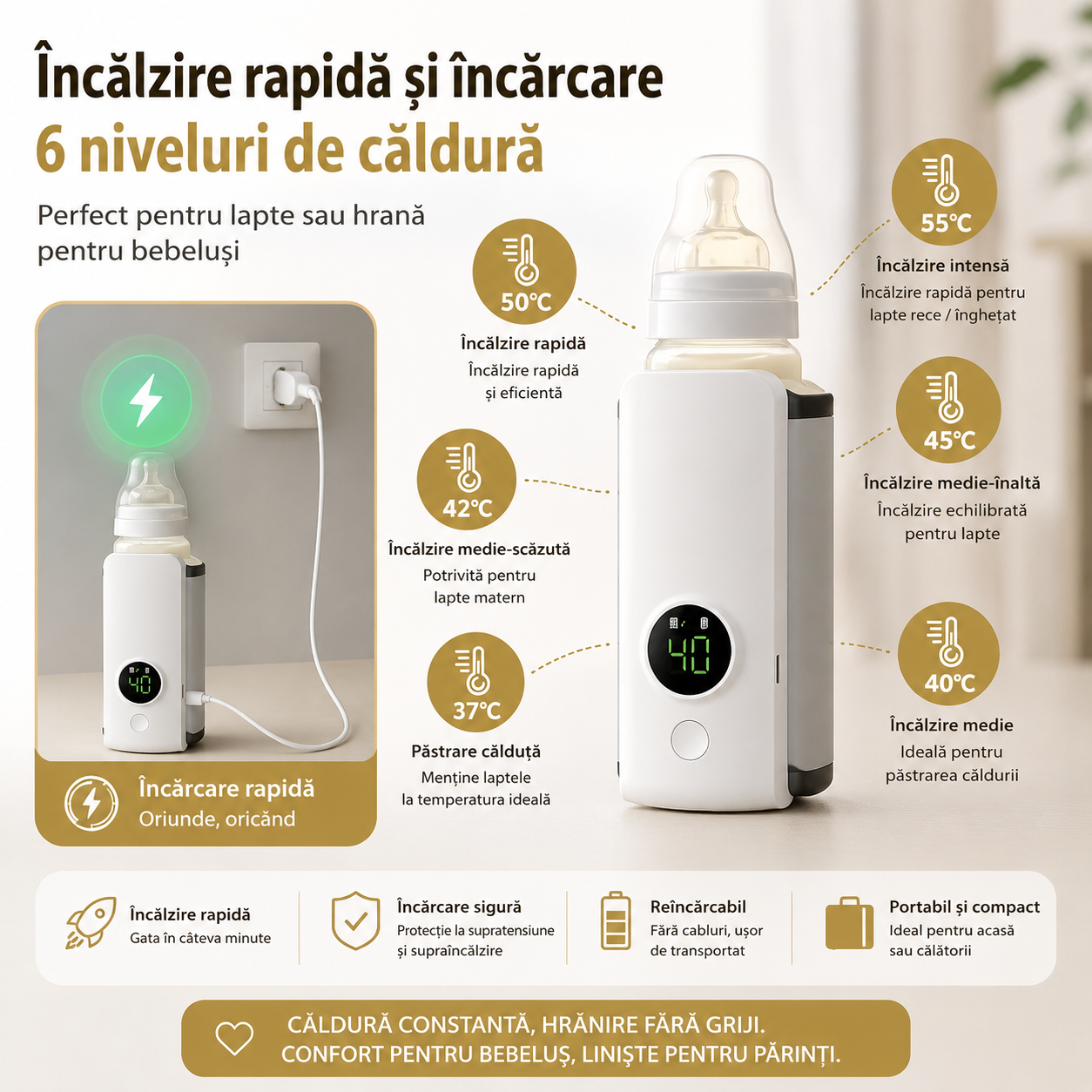 ThermoBaby Pro - Încălzitor Portabil pentru Biberoane