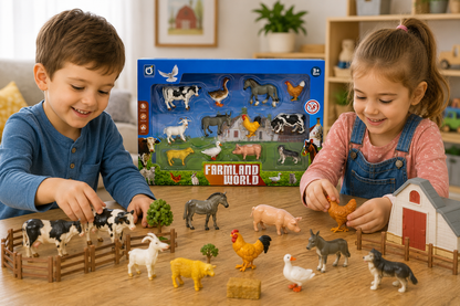 Set Figurine Animale de Fermă – 12 Piese